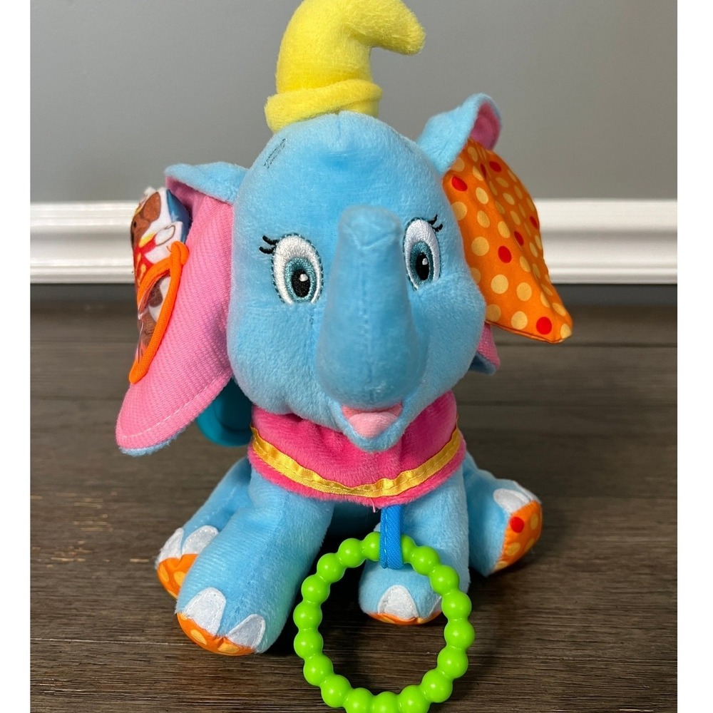 Disney Baby Dumbo Plush Activity Toy Teether Stroller Clip Kids Preferred 7"